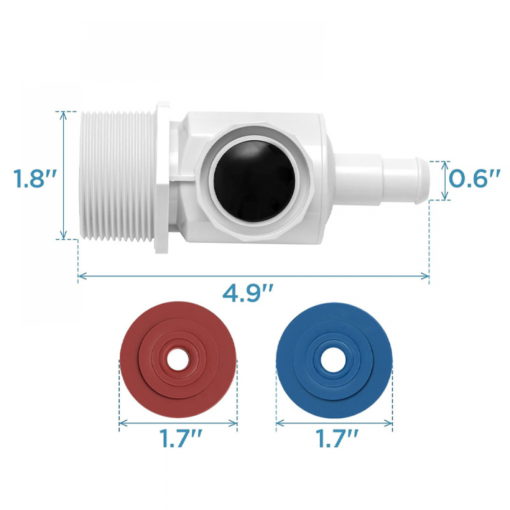 Kit Connettore A Parete Per Pulitore Piscina Polaris 180/280/380 - Ricambio 9-100-9001 Con Valvola Di Sicurezza