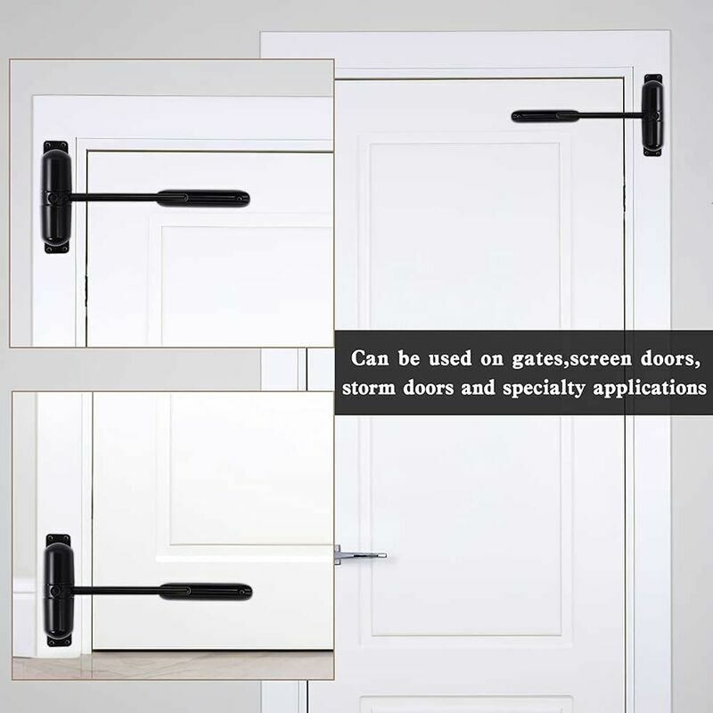 Ferme-porte automatique, ressort de sécurité - Installation facile pour transformer les portes battantes en portes à fermeture automatique - 5
