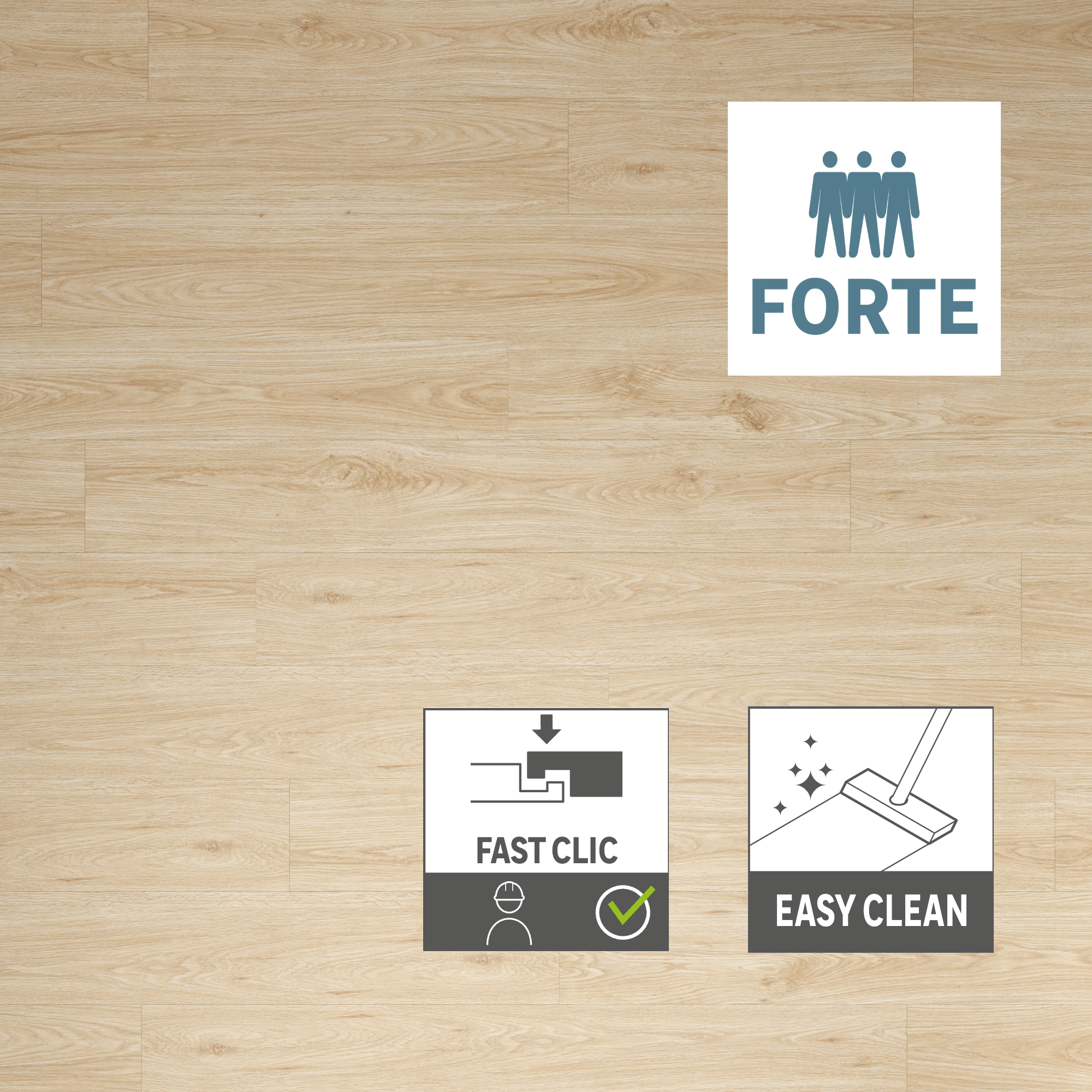 ARTENS - Lames PVC à clipser forte XL avec sous-couche intégrée - Effet bois chêne naturel - Epaisseur 5 mm - 1,76 m²/ 8 lames - LOUTH - 3