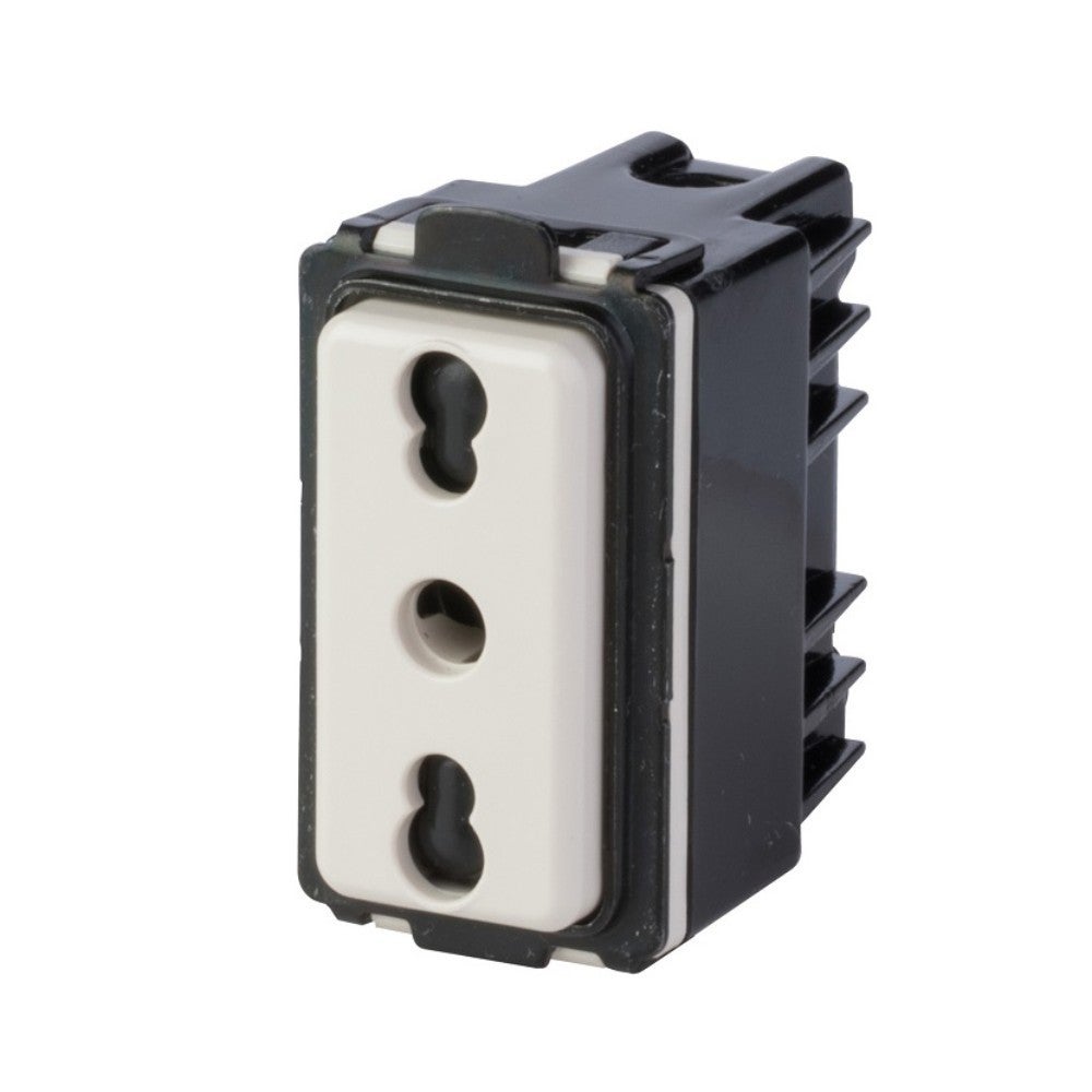 Presa Elettrica Italiana 2P+T Bivalente 10/16A 250V - Compatibile Con BTicino Matix - Colore Bianco (Confezione Da 1, 3 O 10 Pezzi)