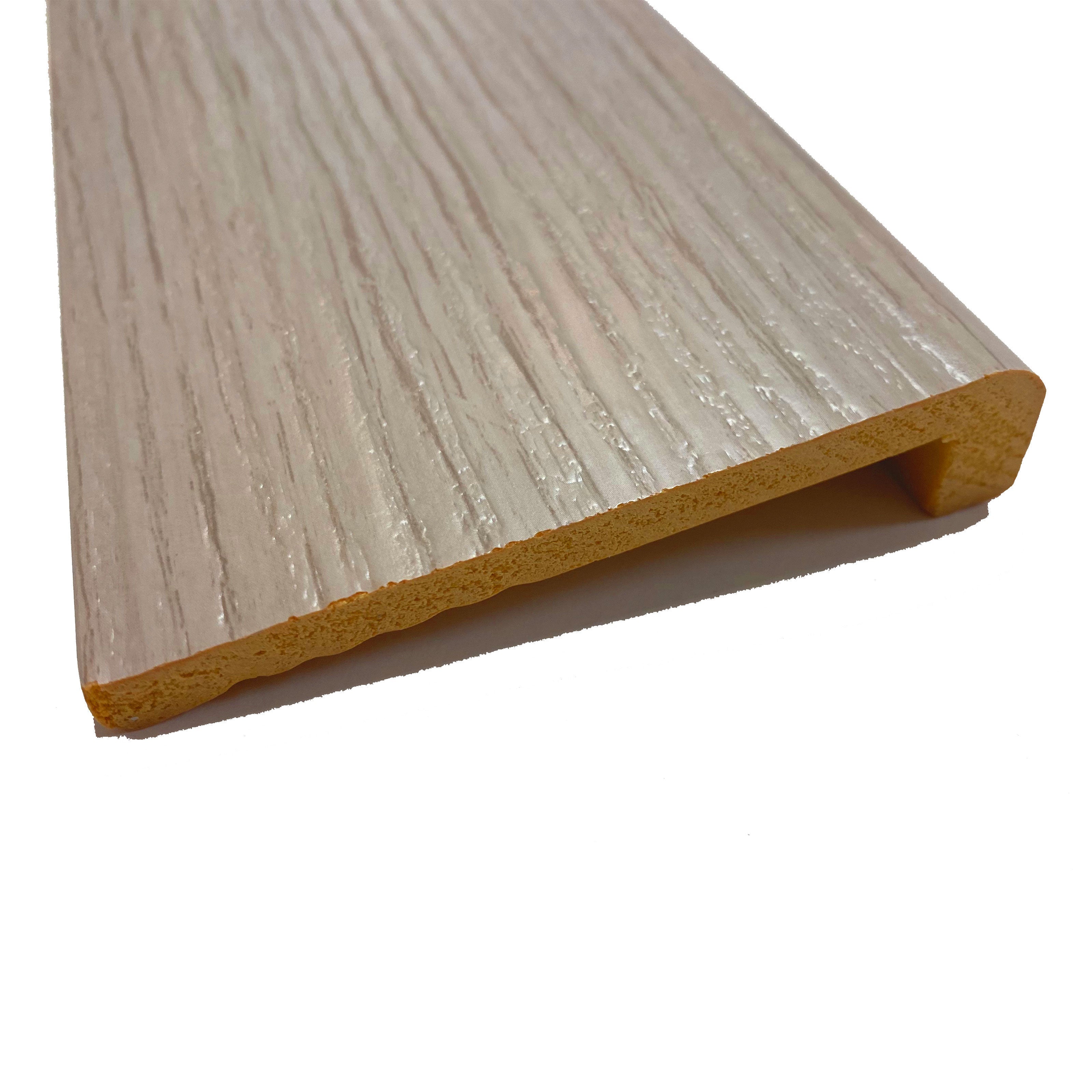 Couvre-plinthe, couvre-plinthe en duropolymère polystructuré 100x25 effet bois ou blanc - Chêne blanchi (prix au mètre linéaire) - 3