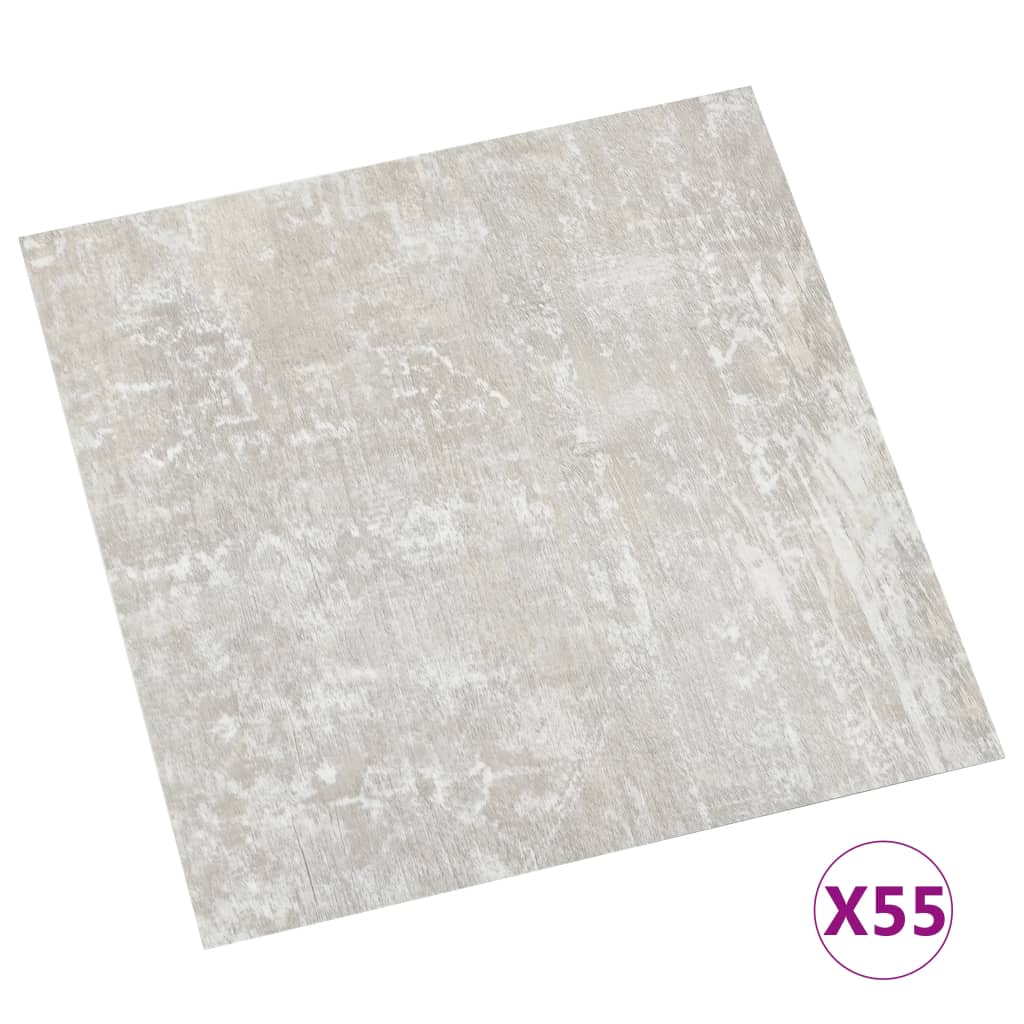 55 piezas lamas para suelo autoadhesivas | tarimas de suelo | tarimas autoadhesivas pvc 5,11 m² gris claro cfw81743