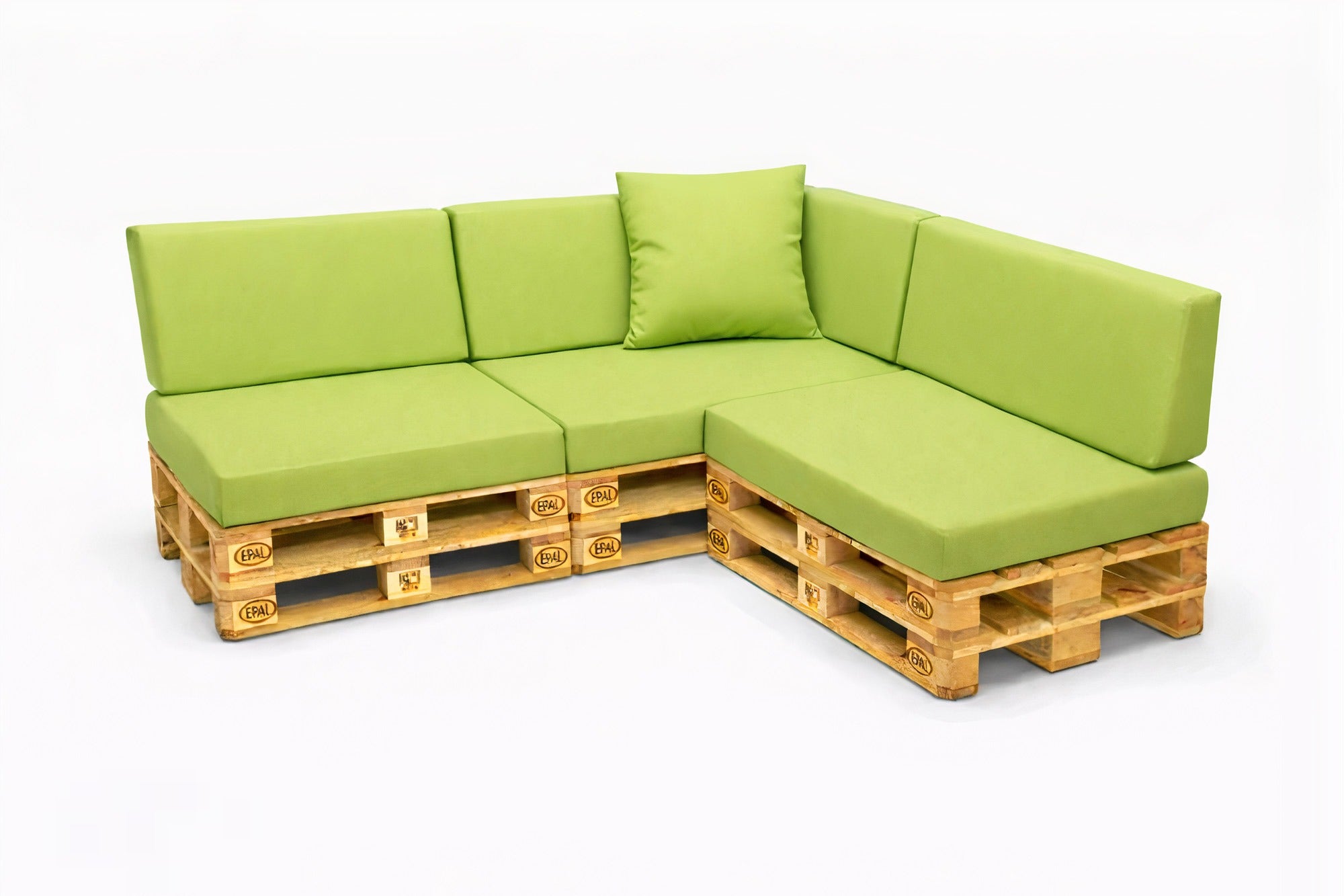 Zestaw 8 poduszek na palety ogrodowe 120×80×10 cm – siedzisko i oparcie 120×40×10 cm, poduszki na meble ogrdowe, cytrynowe