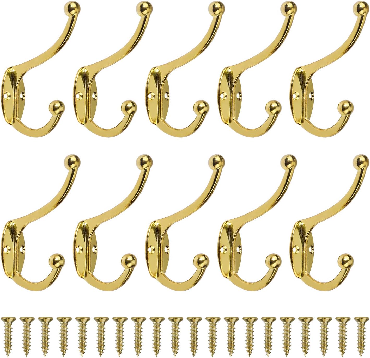 Appendiabiti retrò, gancio vintage da parete in metallo per porta, per bagno, cucina, camera da letto, ingresso, 10 pezzi, oro | Leroy Merlin