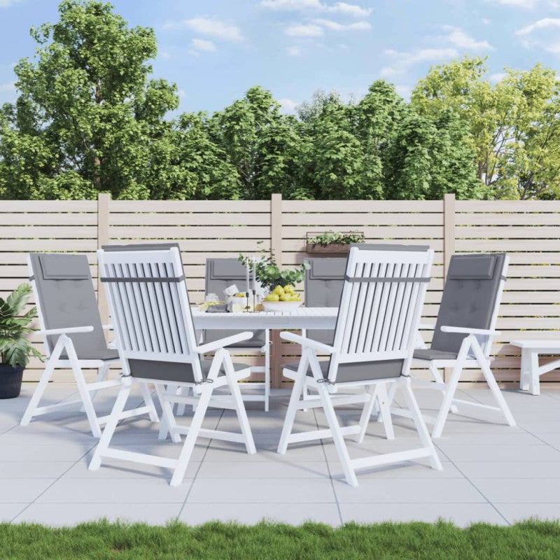 Poduszki na krzesła z wysokim oparciem, 6 szt., szare, Oxford vidaXL