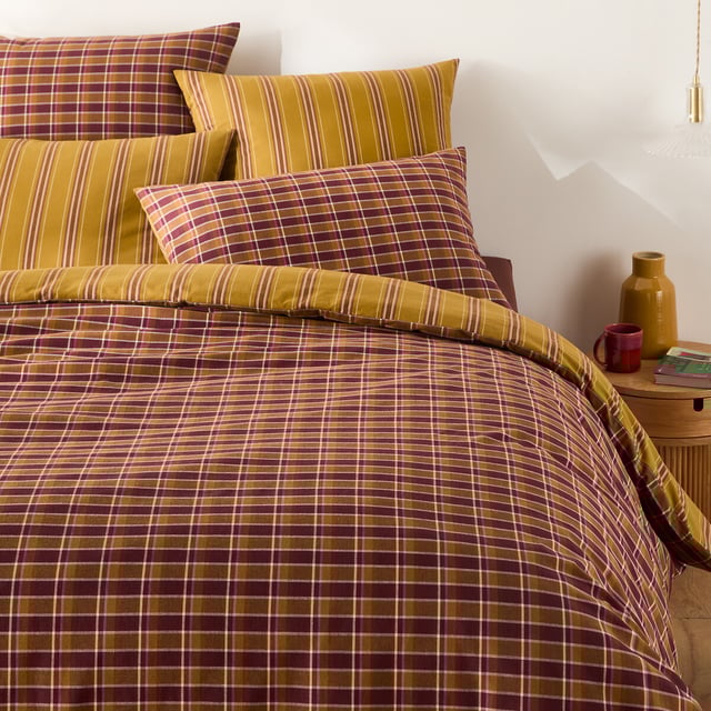 Housse de couette en coton lavé, Oswald - Bordeaux - 240 x 220 cm