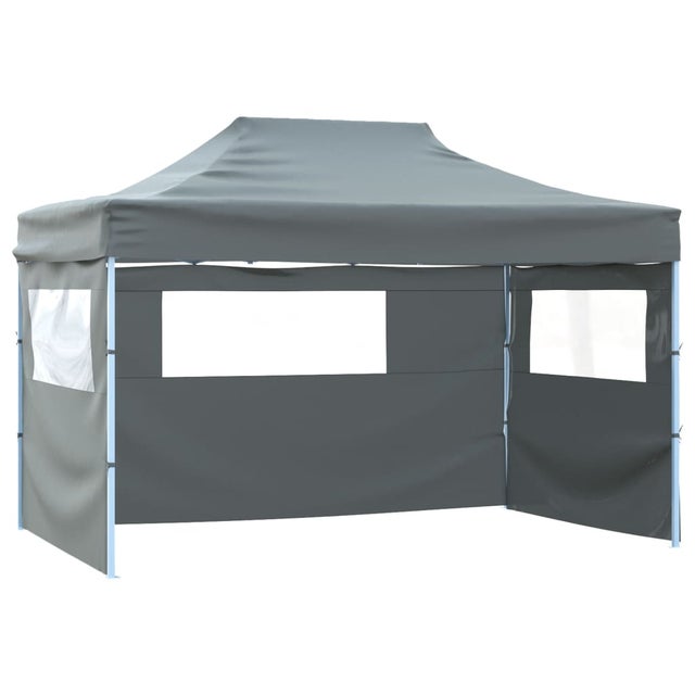 Tenda reception pieghevole a 3 pareti 3x4 m Acciaio Antracite