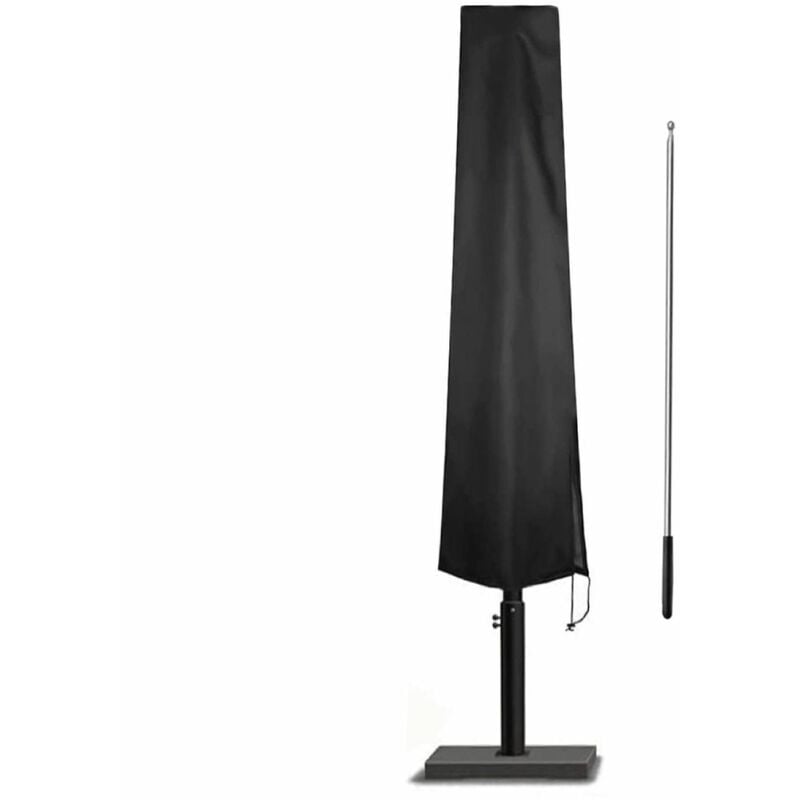 Wodoodporny pokrowiec na parasol, chroniący przed promieniowaniem UV - 190 x 30 - 50 cm - czarny