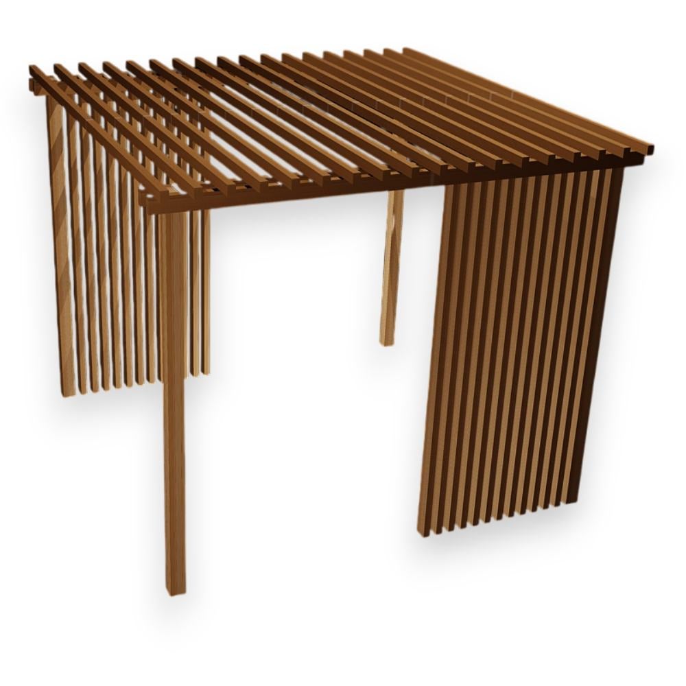 Pergola autoportante Deluxe en bois lamellé-collé 300x300 cm avec brise-soleil intégré Sunwood - 4