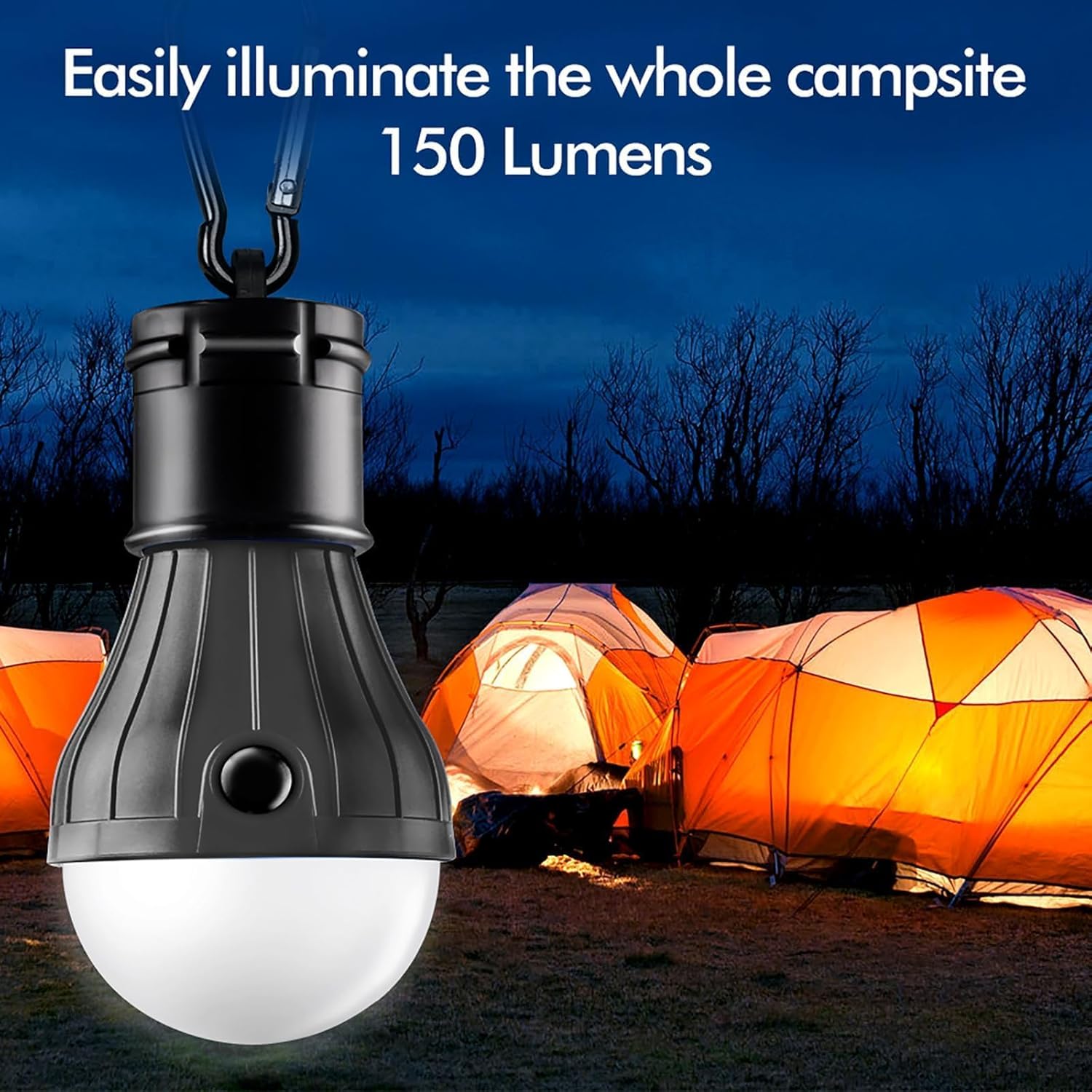 Lampada Da Campeggio Ricaricabile 2000mAh – 4 Modalità Luce, Impermeabile IPX4, Verde Militare