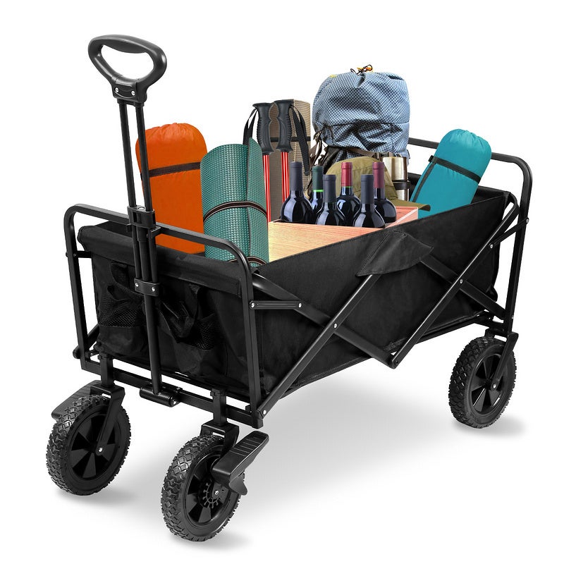 Bollerwagen carro de transporte carro de jardín carro de herramientas carro de mano negro