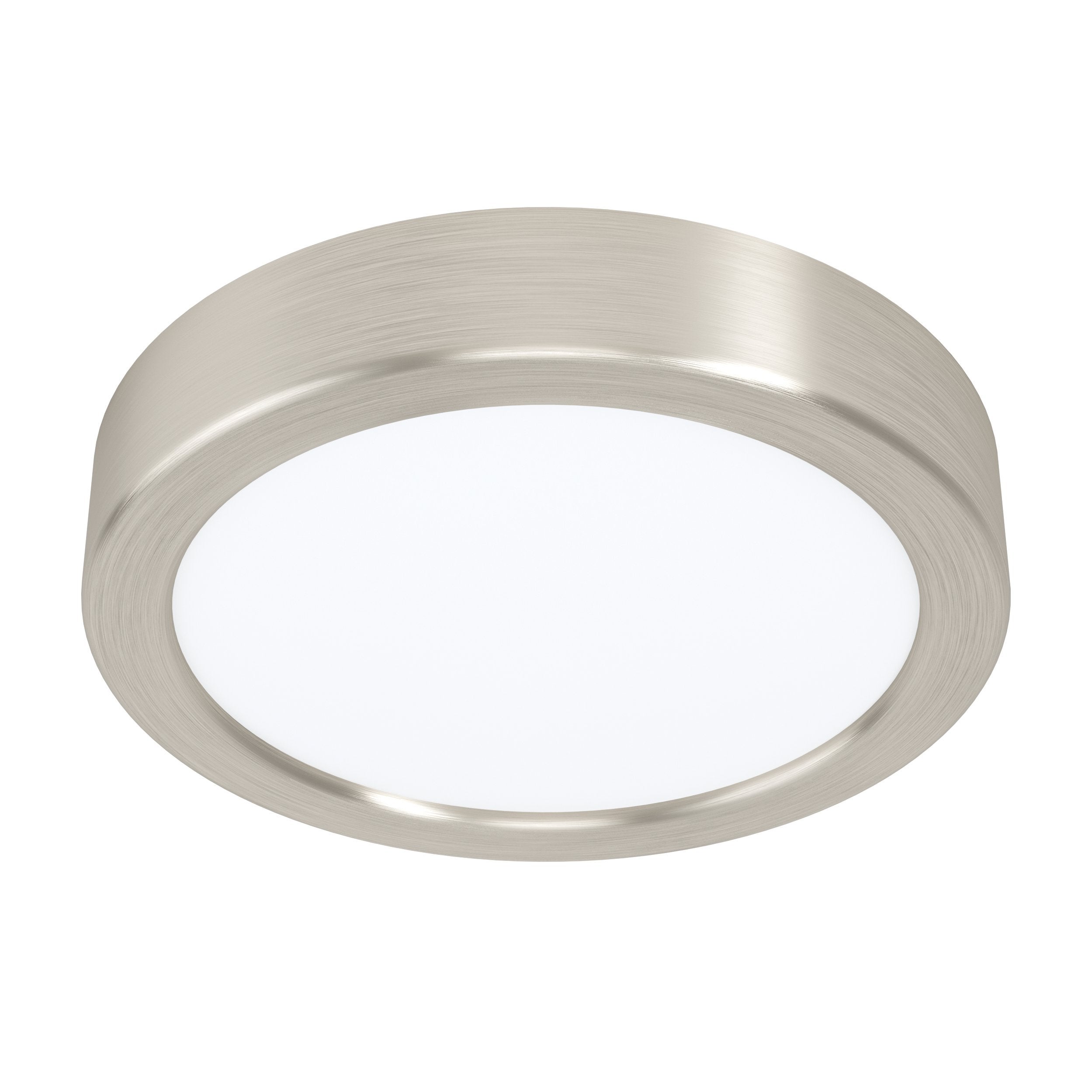 Lampadaire Eglo Conesa 95686 - Acier Nickelé Mat, Hauteur 170 Cm, Abat-jour Textile Et Verre