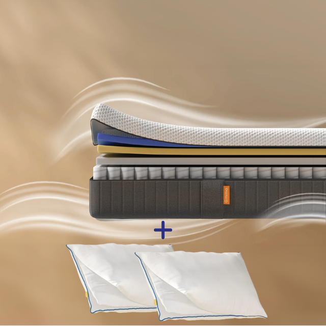 EMMA | Pack Matelas Hybride II Plus 160x200 + Oreiller Nuage | Mémoire de Forme + Ressorts | Housse Plus Respirante | Dos Apaisé