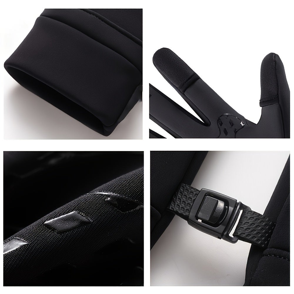 Gants de pêche d'hiver imperméables M, gants coupe-vent à deux doigts rabattables pour hommes, protection chaude pour la pêche. - 8