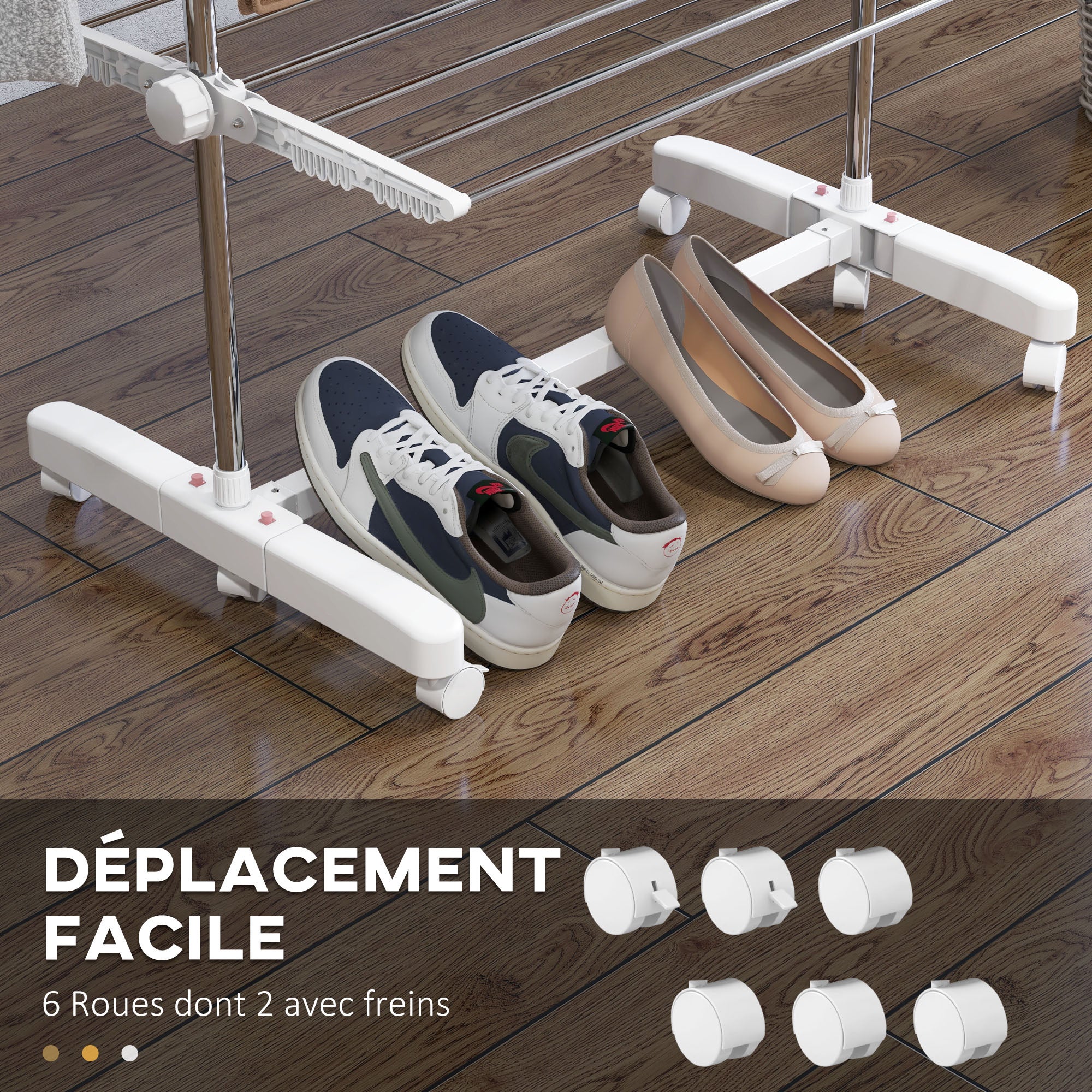 Étendoir à Linge Acier Inoxydable HOMCOM - 7