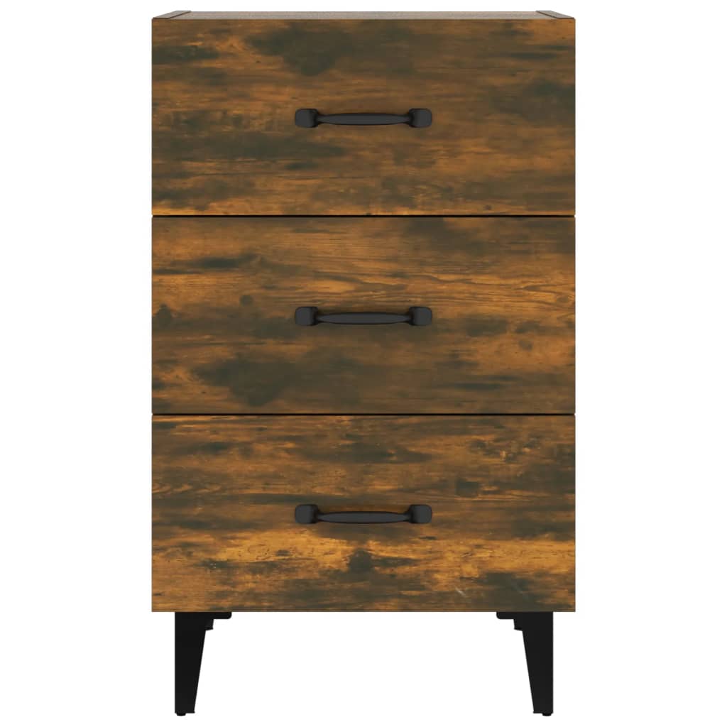 vidaXL Table de chevet chêne fumé 40x40x66 cm bois d'ingénierie - 3
