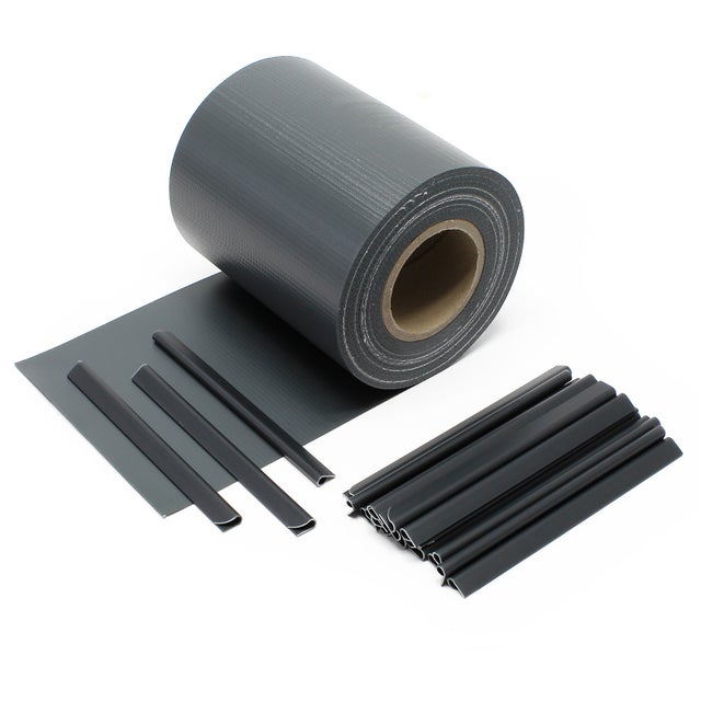 Wiltec Strisce Frangivista in PVC 35mx19 cm antracite 450g/m² con 20 clip Frangivento da recinzione