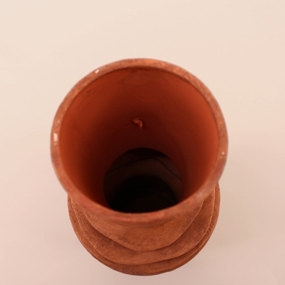 Vase en grès effet pierre terracotta, H47cm - Ornami - 5