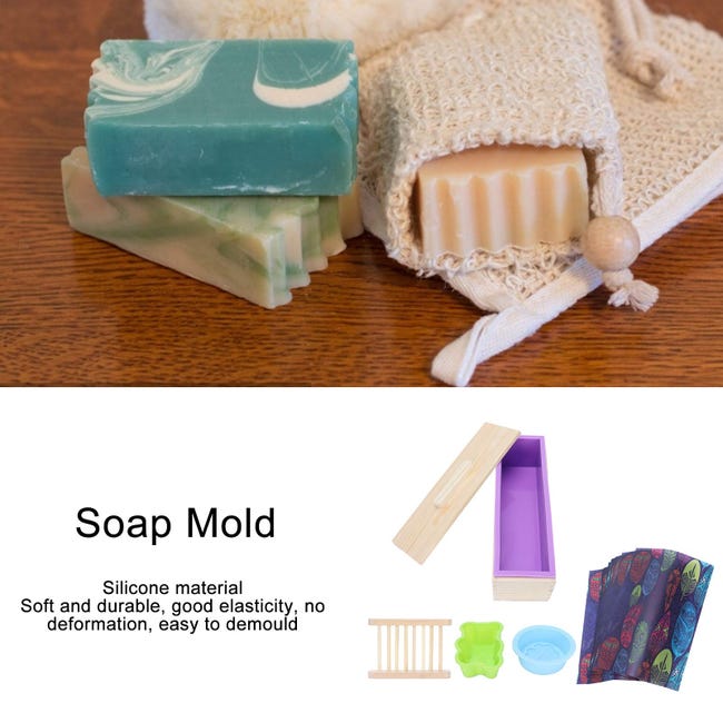 DONQL Stampi per Sapone, Stampi in Silicone Rettangolare, Stampi per Saponette Fai Da Te, Stampo Sapone 6 Cavità Rettangolari, Morbido e Facile da Rilasciare, per Fatto a Mano (Blu + Viola DONQL Stampi per Sapone, Stampi in Silicone Rettangolare, Stampi per Saponette Fai Da Te, Stampo Sapone 6 Cavità Rettangolari, Morbido e Facile da Rilasciare, per Fatto a Mano (Blu + Viola