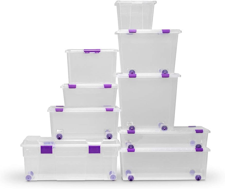 COM-FORT HOUSE | Caja de Almacenaje | Caja de Plástico Transparente |Capacidad de 78 litros | Medidas 800 x 395 x 340 mm | Lote de 2 Unidades - 5