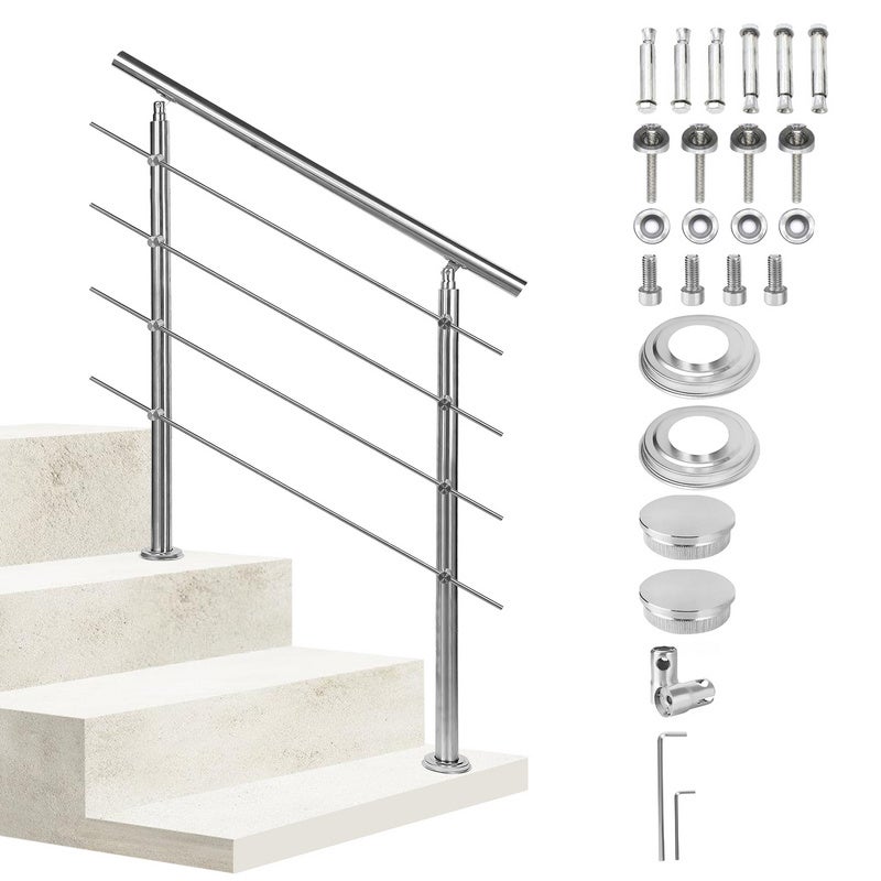 4 Embouts Ronds Argentés Pour Main Courante D'escalier – Pratiques Et élégants