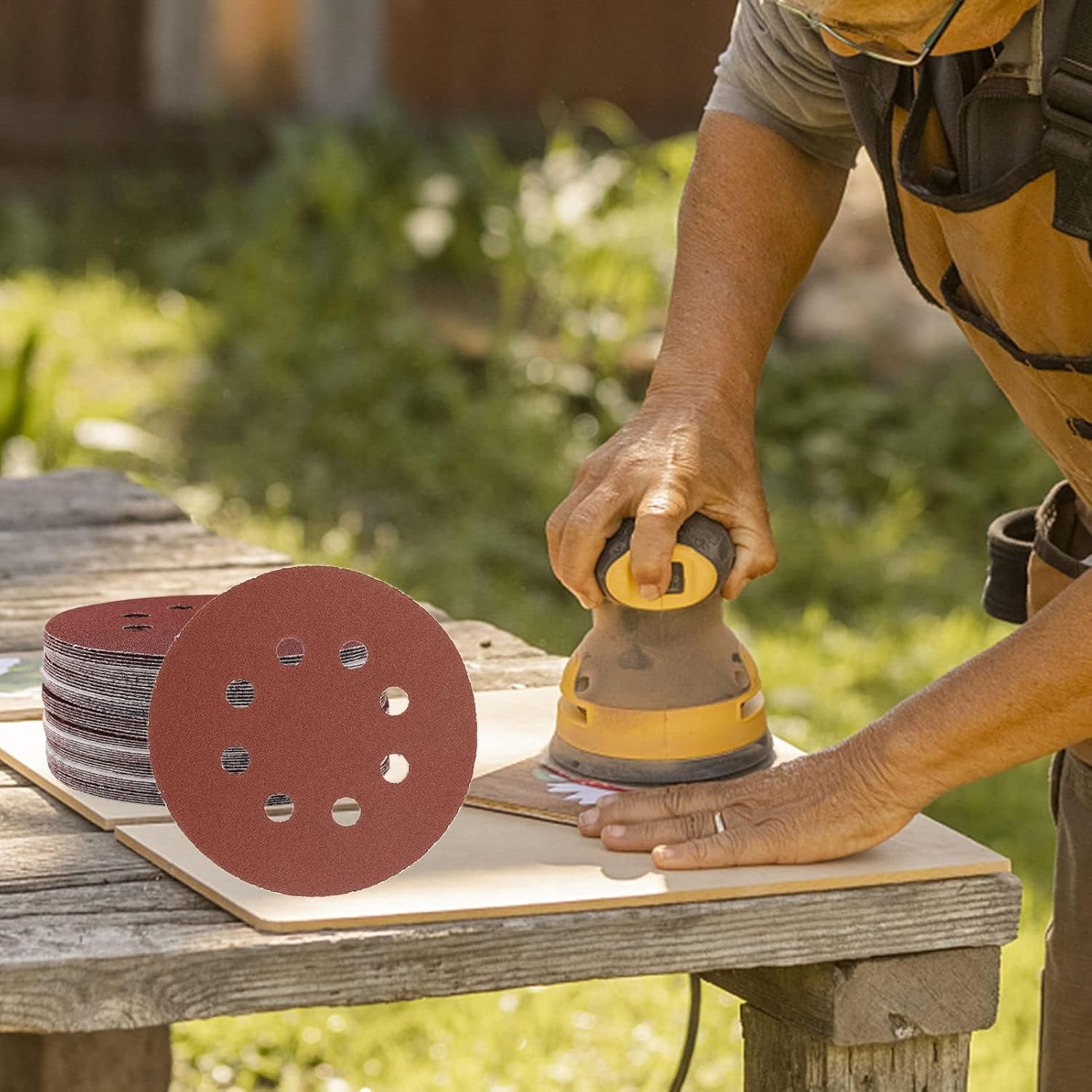 Disques Abrasifs 125mm Grain 80 Papier Poncer 50 PièCes 8 Trous Disque Poncage Pour Ponceuse Excentrique - 6