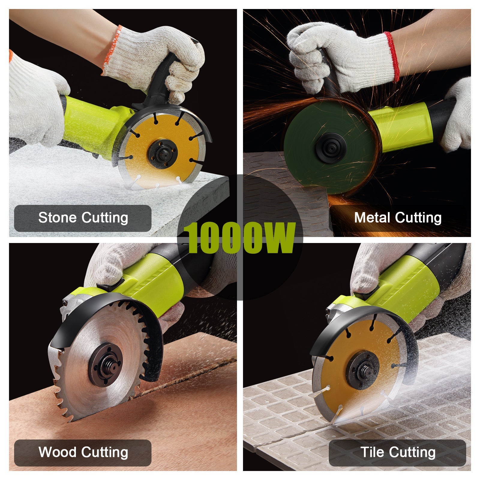 DEWINNER Meuleuse D'angle 125mm 1000W 2000-12000 trs/min Avec 20 Accessoires, Meuleuses D'angle Avec Sac à Main en Toile, Disqueuse 125 mm - 5