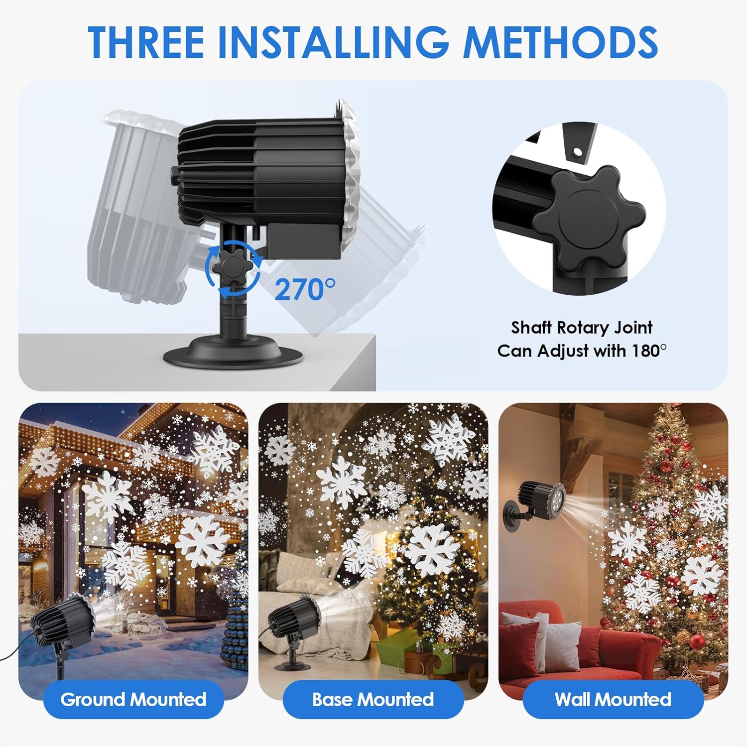 Luce Effetto Tempesta Di Neve Con Telecomando COSTWAY Proiettore Luci Natale 220