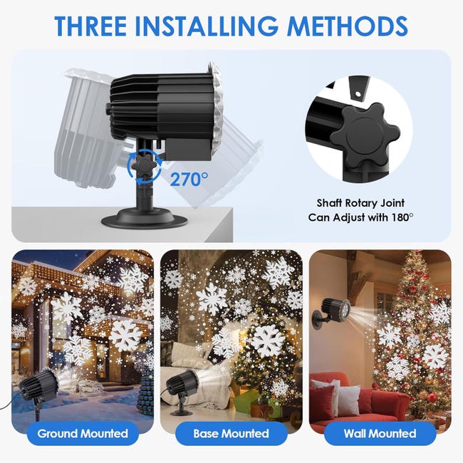 Luce Effetto Tempesta Di Neve Con Telecomando COSTWAY Proiettore Luci Natale 220