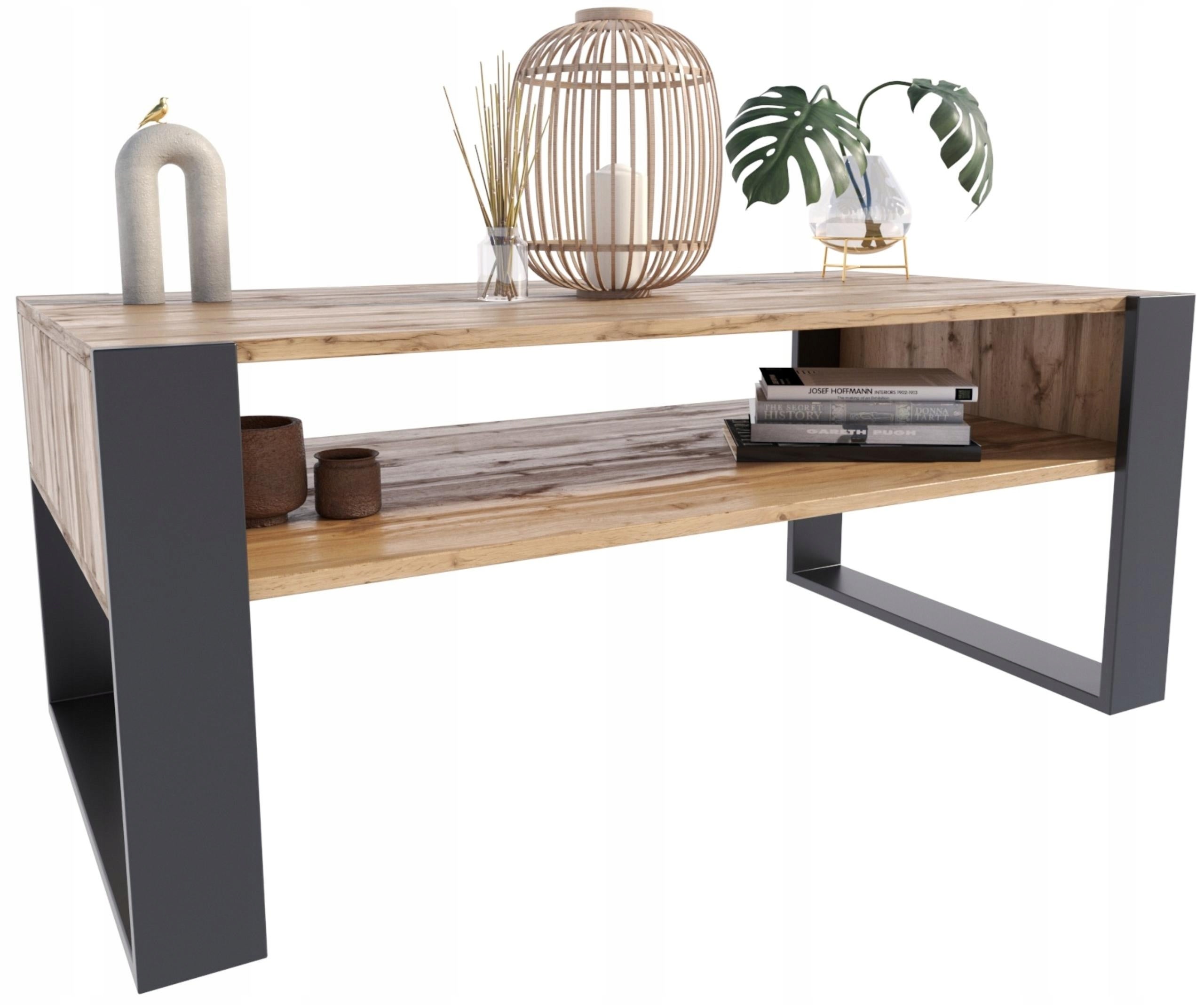 Ława stolik kawowy KAJA 120cm wotan-czarny loft PER