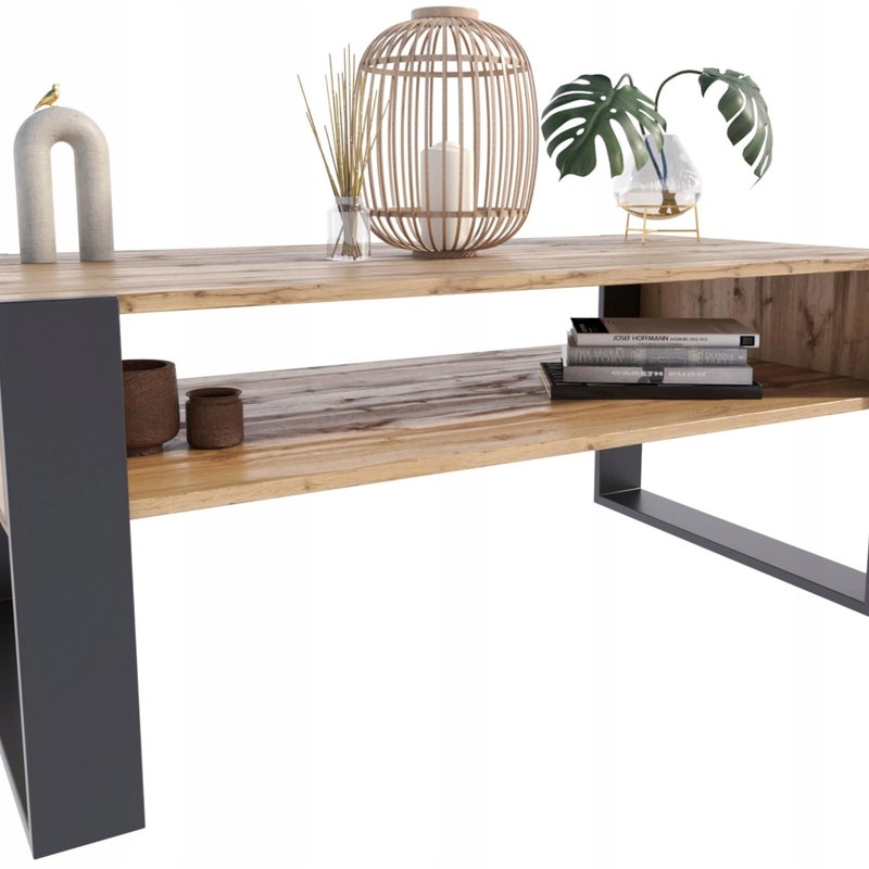 Ława stolik kawowy KAJA 120cm wotan-czarny loft PER