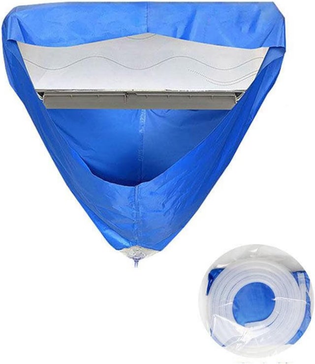 (Q533)Sac de lavage pour climatiseur d'air, couvercle mural pour climatiseur avec bec de vidange et tuyau étanche anti-poussière