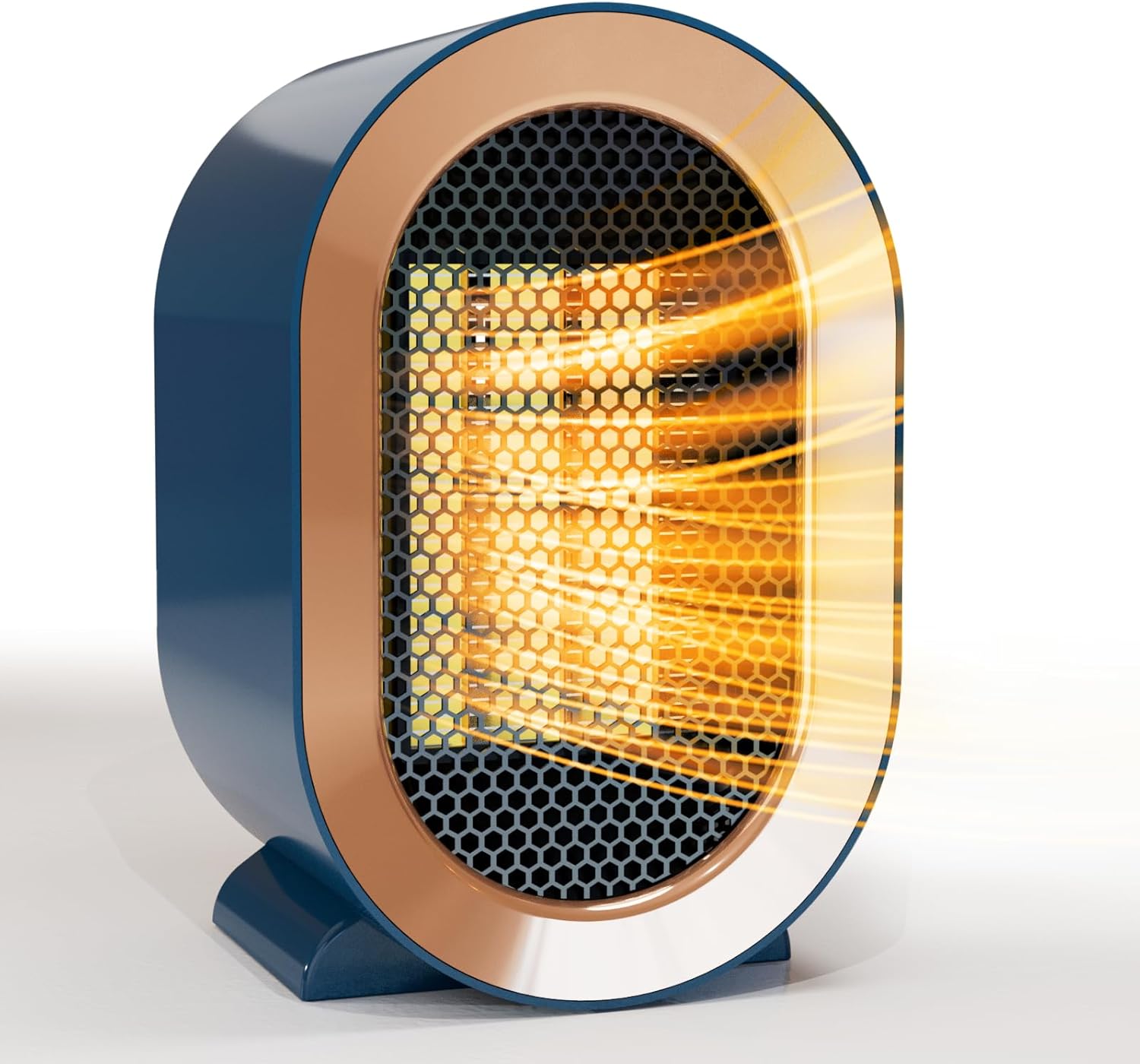 Niebieski grzejnik pomocniczy o mocy 1200 W – dwufunkcyjny grzejnik z wentylatorem – wymiary 13 x 12 x 20 cm – cichy i wydajny – idealny do domu i biu