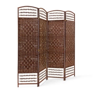 Paravento A 3 Ante Relaxdays - Divisorio Pieghevole In Legno E Carta, H 170 X L 120 Cm, Per Interni