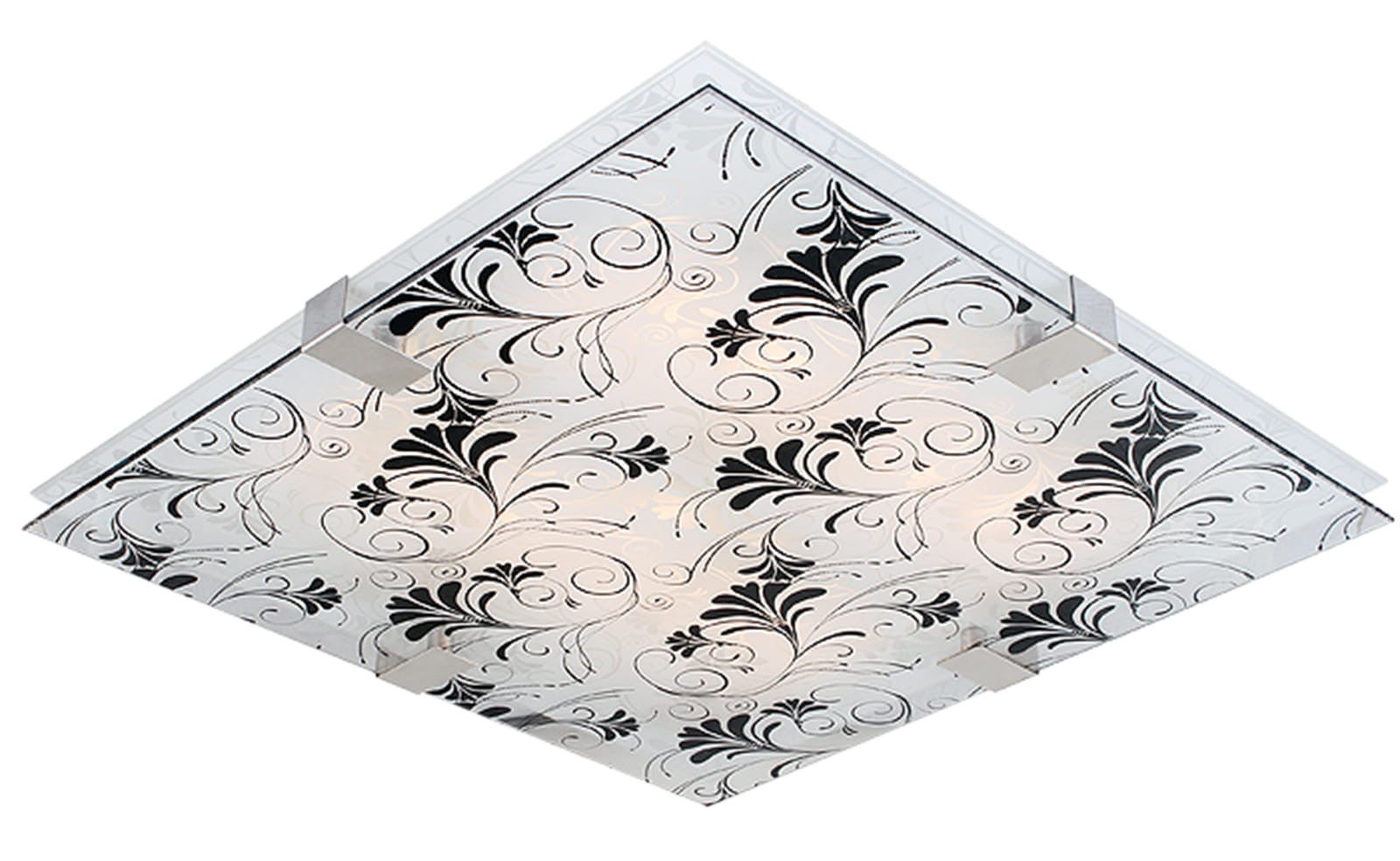 Plafon Vagante kwadratowy chromowany czarny 3xE27x50W wym: 8 x 40 cm IP20 szkło Candellux