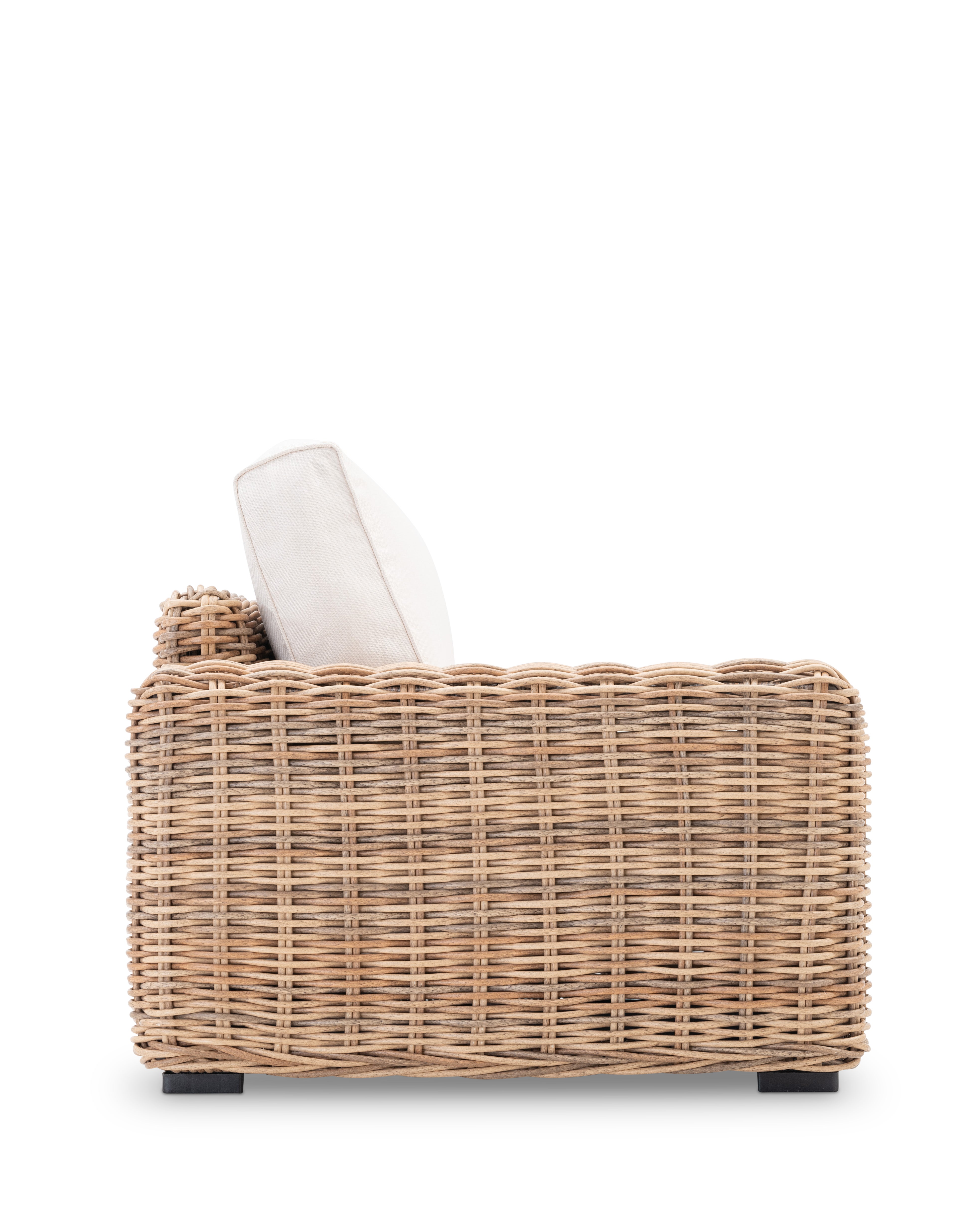 Sofa jardim 3 lugares rotim sintetico cor natural - Tahiti - 4