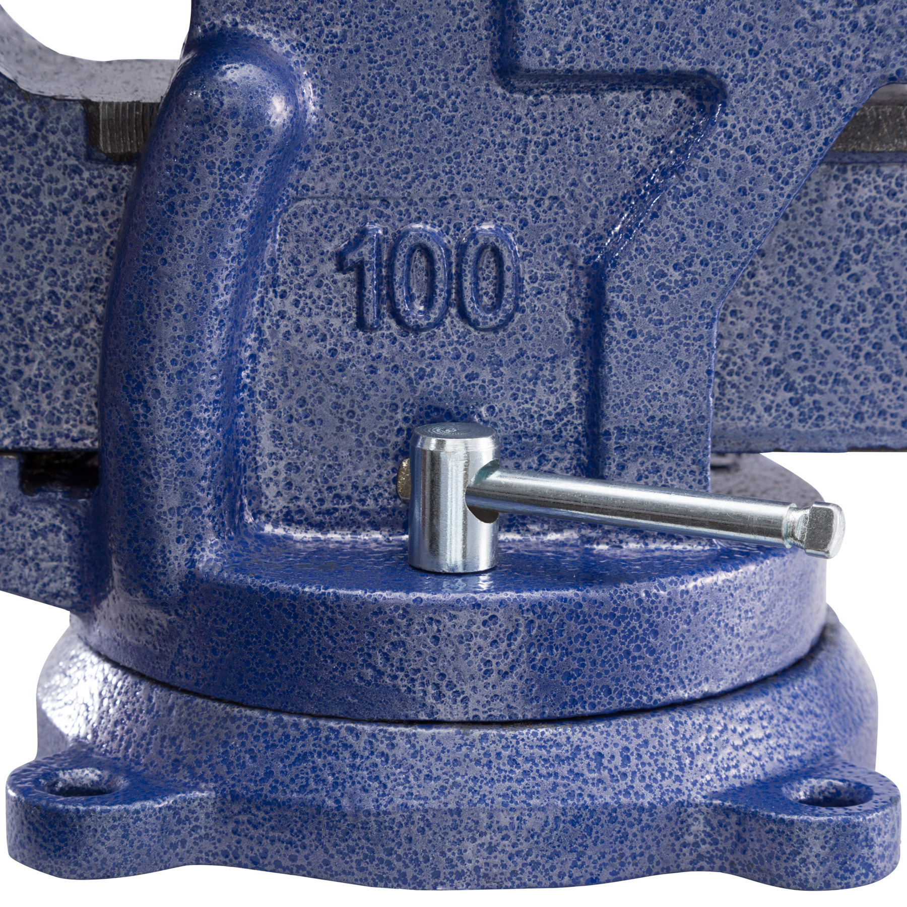 Torno de bancada em ferro fundido com bigorna, rotação de 360° com abertura, 3 furos roscados, 125 mm, azul TECTAKE - 7