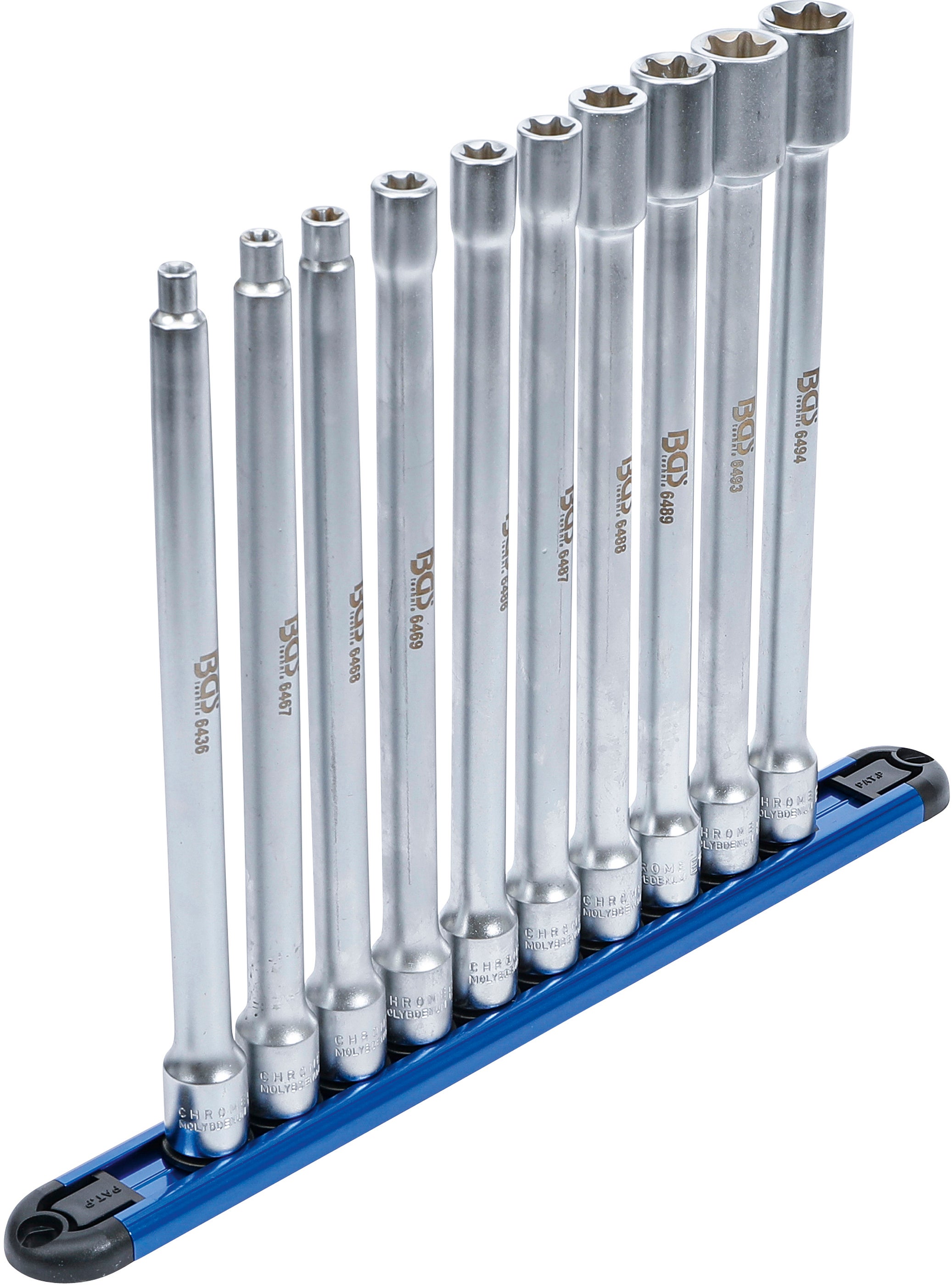 BGS Zestaw nasadek do śrub z profilem E XXL Napęd kwadratowy wewnętrzny 10 mm (3/8") SW E6 - E20 10 szt. - 70026