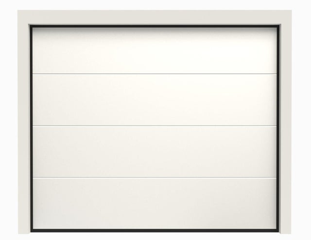 Porte de Garage Sectionnelle Motorisée 300x200 LIMA - Blanc lisse