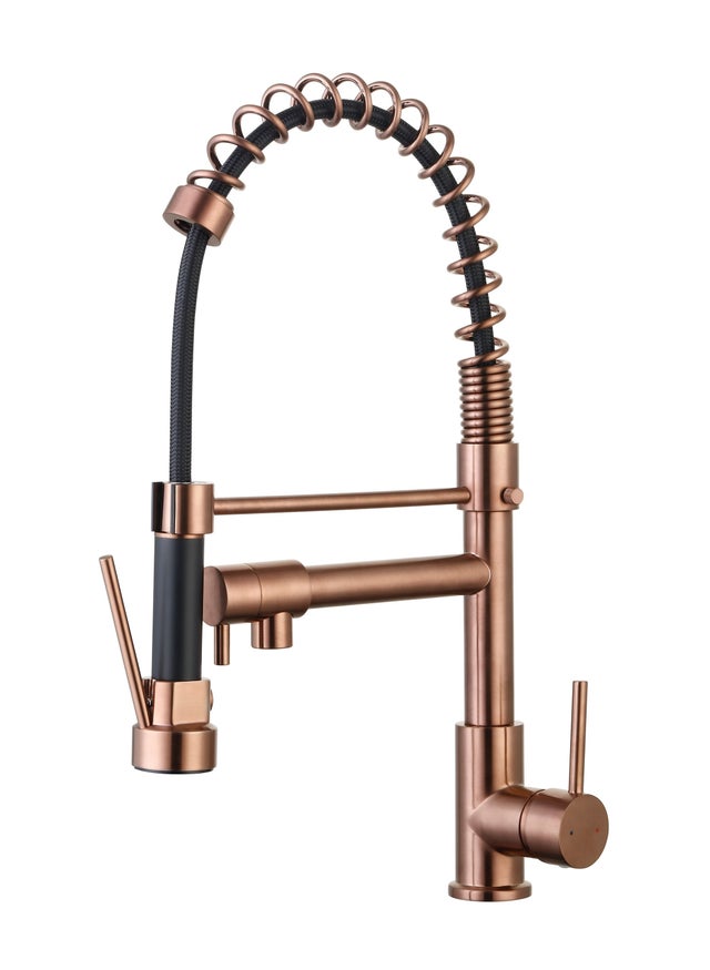 Mitigeur de cuisine haut avec douchette ESSEBAGNO Big Pro en cuivre