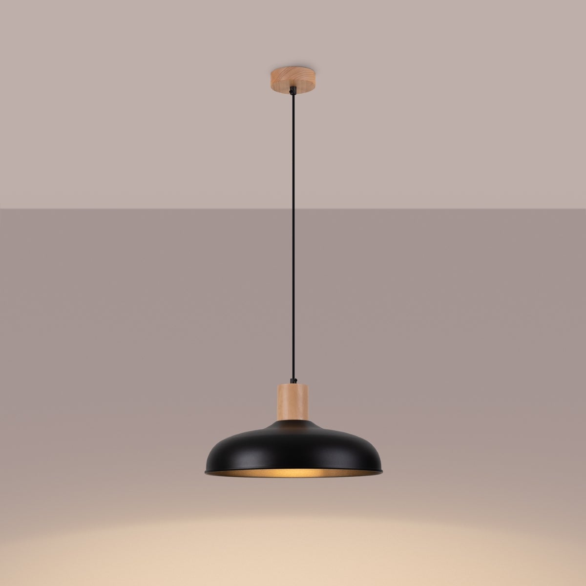 Lampa wisząca VELTURE czarna LED 3000K - 38x38x120cm Sollux