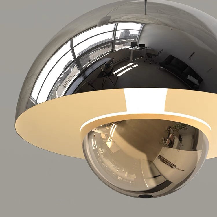 Lustre, Suspension Moderne, Plafonnier Suspendu avec Ampoule, Lampe Suspendue en Métal, Lumière Chaude, 23cm (Chrome) - 5