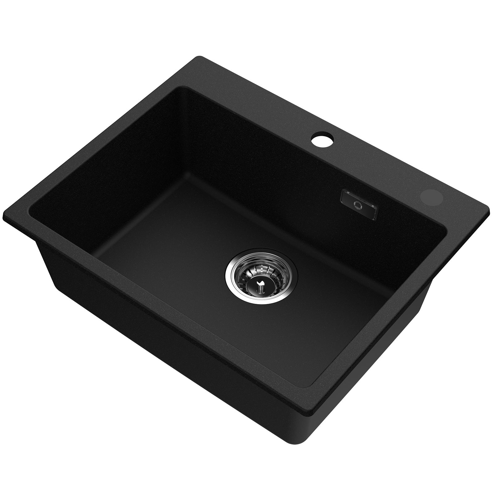 Évier Cuisine en Granit 55*45*20cm, Eveir 1 Bac Kit de Vidage, Évier Cuisine Encastré, Noir evier a poser - 3