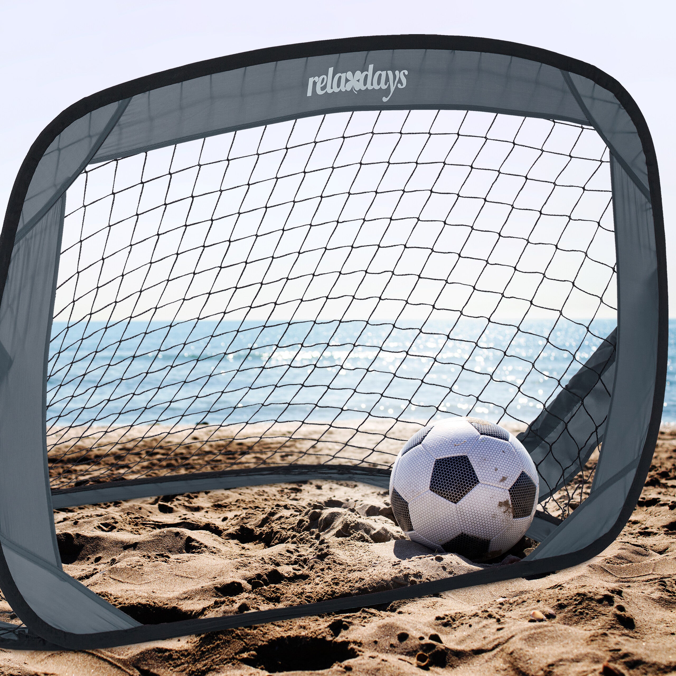 But de foot pop up en lot de 2, cage pliable pour le jardin, avec sac de transport, HxLxP: 78x121x80 cm, gris, Relaxdays - 3