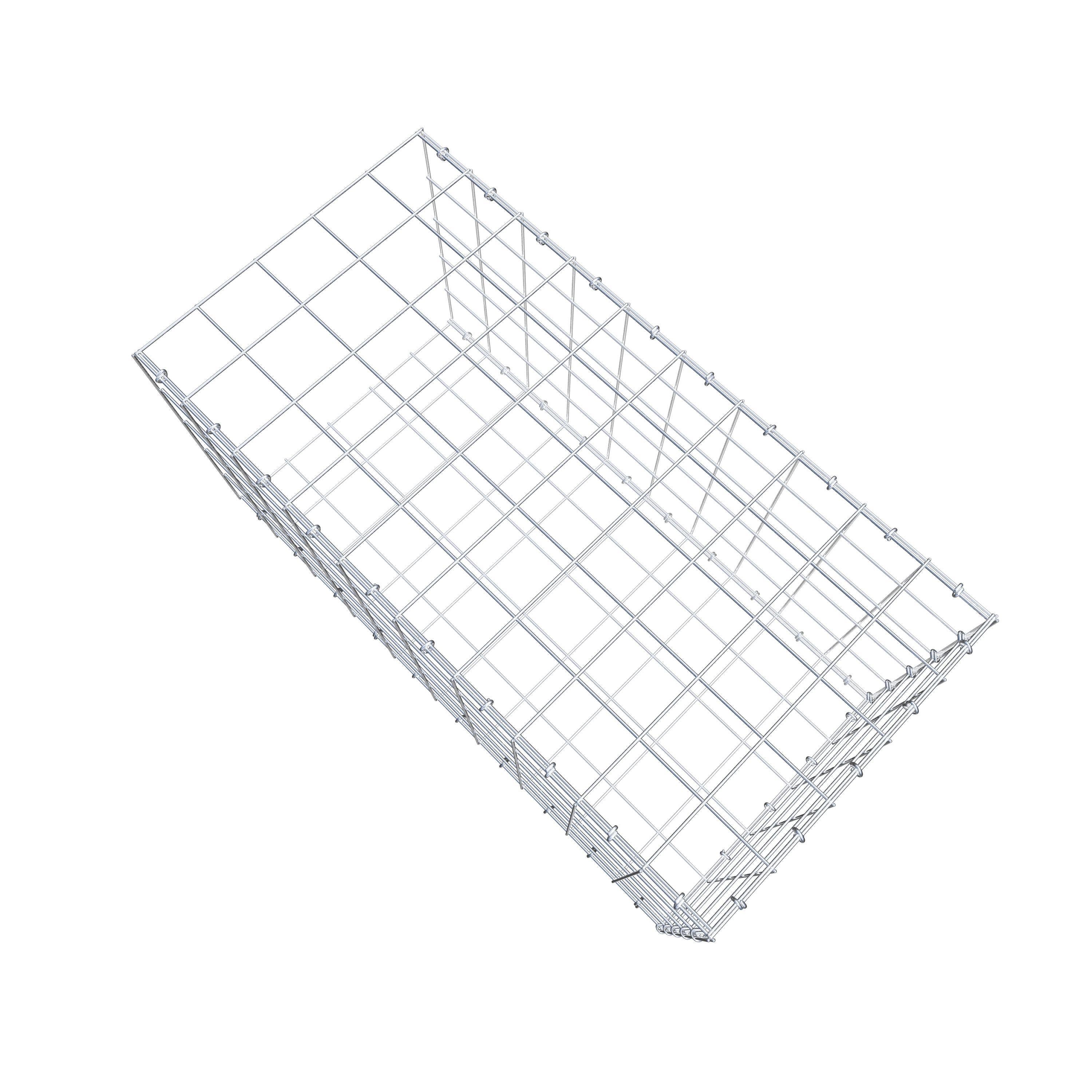 Gavión para alargar en acero galvanizado 100x50x50cm (LxAxP), malla 10 x 10cm, Anillo en C, sin rejilla frontal - 8