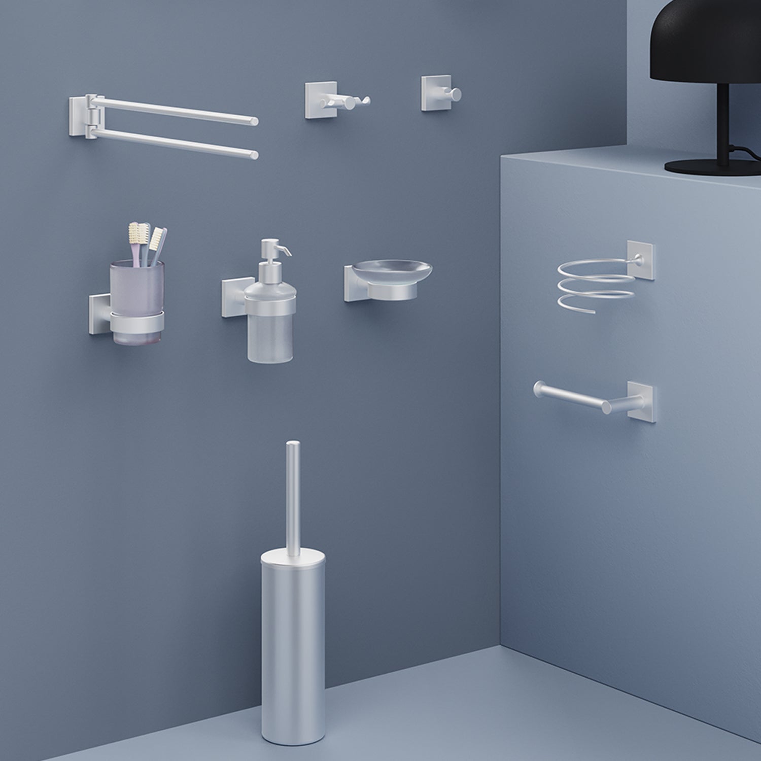 Distributeur de savon mural en acier inoxydable Cromall AISI 304 et Cromall FJ81 Gedy série FUJI Satin - 4