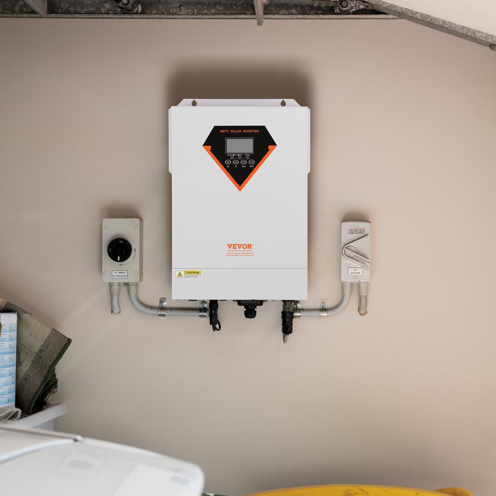 Onduleur Solaire Hybride VEVOR 5500 W, 230 V, Onde Sinusoïdale Pure, MPPT 100 A Intégré, Charge Hybride Réseau/Utilitaire/Solaire, Hors Réseau - 8