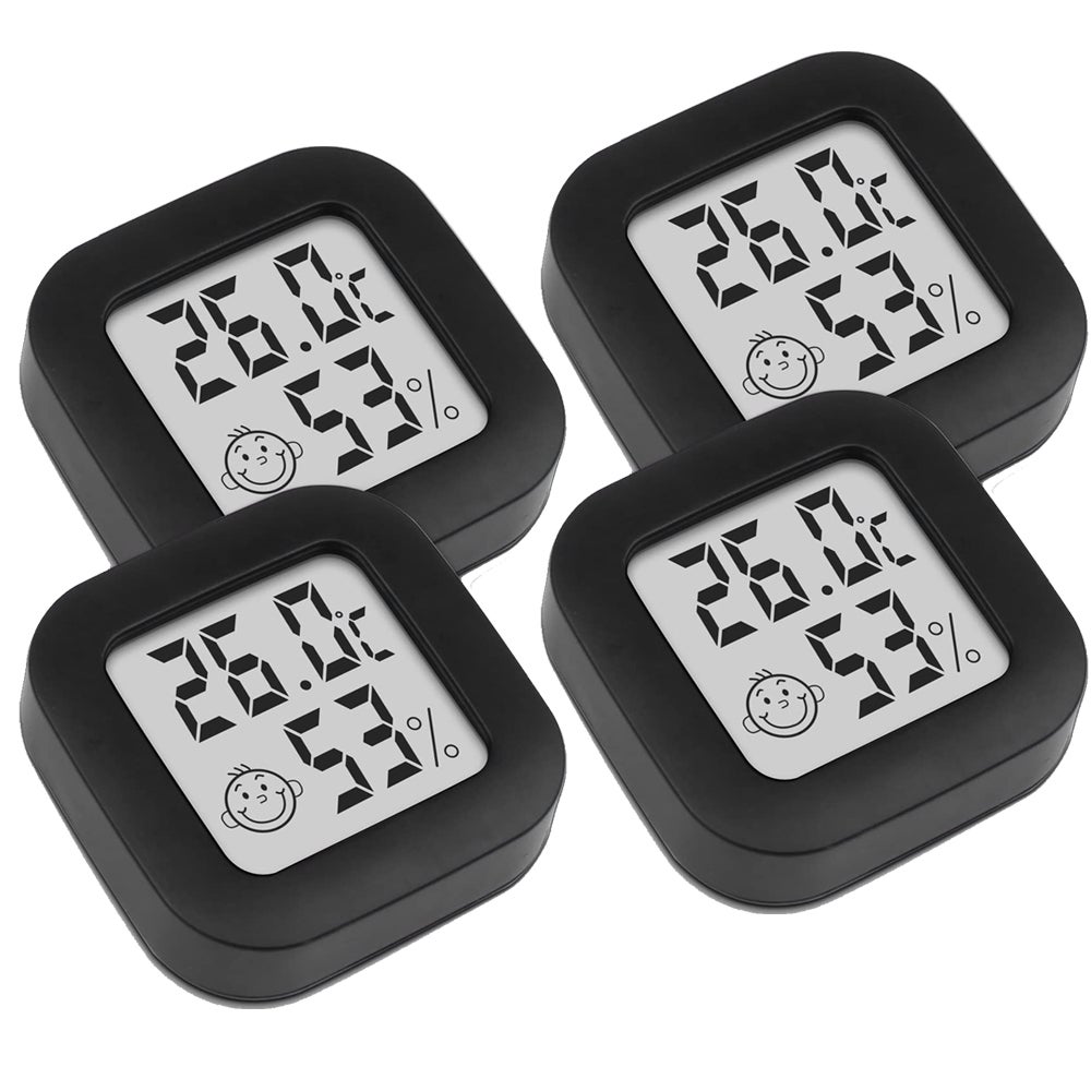 Igrometro Digitale Con Termometro E Orologio - Display Multifunzione Con Allarmi E Porta USB - Verde/Nero - 9x2.5x12 Cm - 4