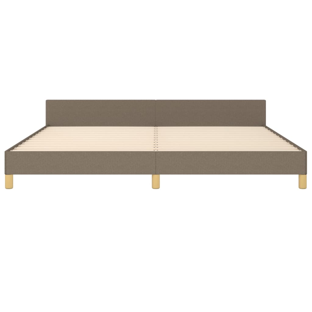 Cadre de lit sans matelas ni tête de lit taupe 200 x 200 cm tissu - 6