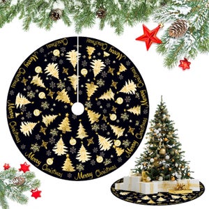 Jupe De Sapin De Noël 122 Cm – Carreaux Buffle Rouge Et Noir – Tapis Sapin Plaid Chaleureux Et Festif
